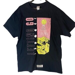 Letting Go Gildan HD‎ Cotton Graphic T-Shirt Black Moon Phases Design Size Large